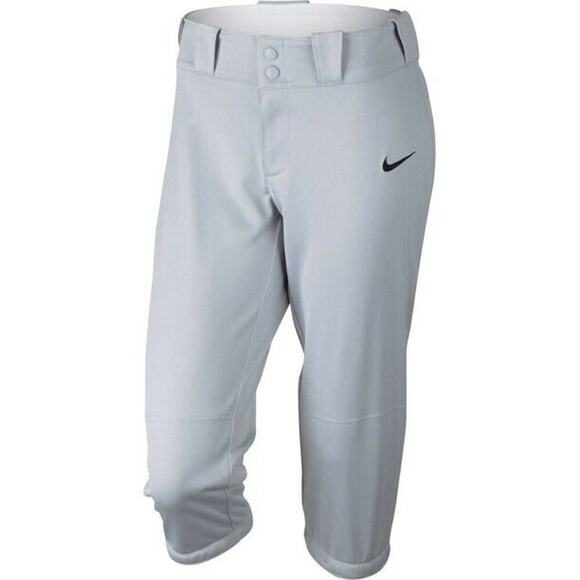 Nike Softball Pants Womens Small Stretch Slim Fit Button Swoosh Athleticwear NEW - Picture 1 of 11